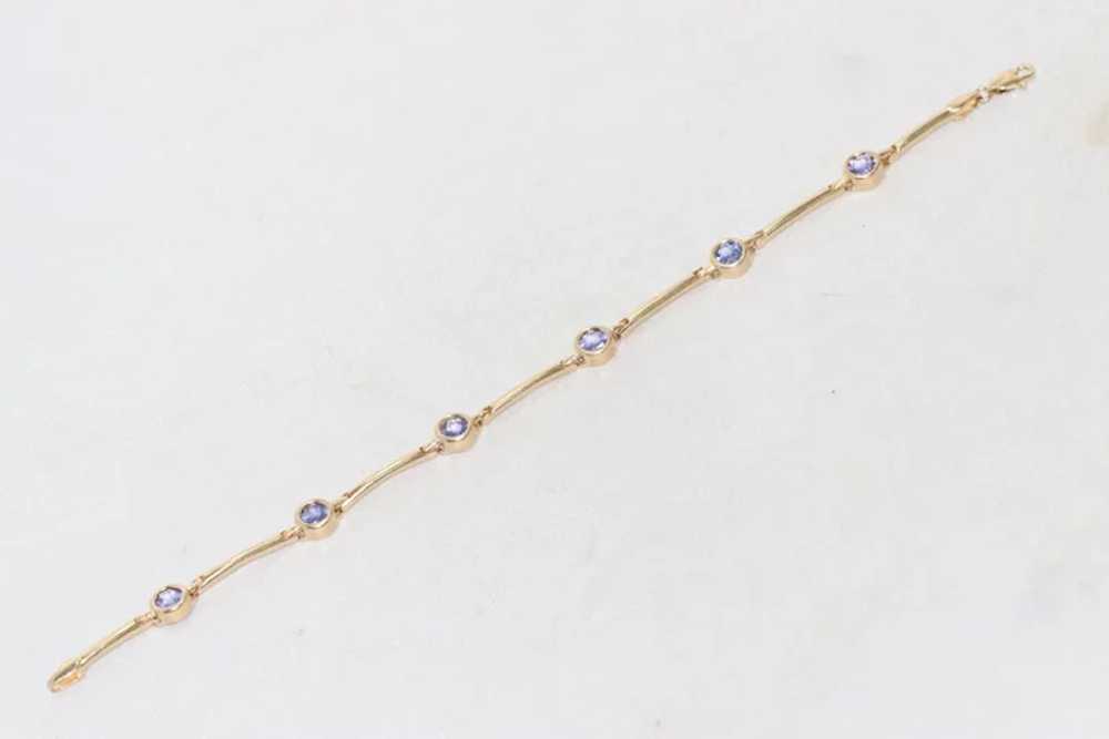 14KT Yellow Gold Tanzanite Bracelet - image 4