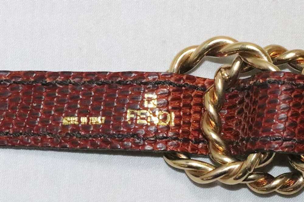 Vintage Fendi Red Crocodile Leather Bracelet - image 5