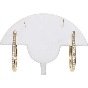 14KT Yellow Gold Diamond Channel Set Earrings