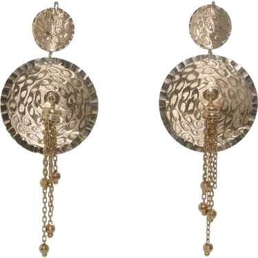 14 KT Yellow Gold Circular Dangling Earrings