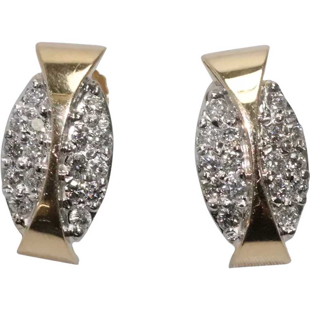 14 KT Gold .65 CT Diamond Earrings - image 1