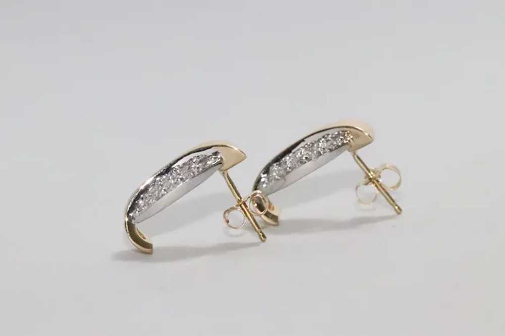 14 KT Gold .65 CT Diamond Earrings - image 2