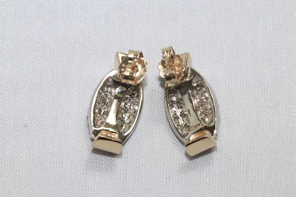 14 KT Gold .65 CT Diamond Earrings - image 3