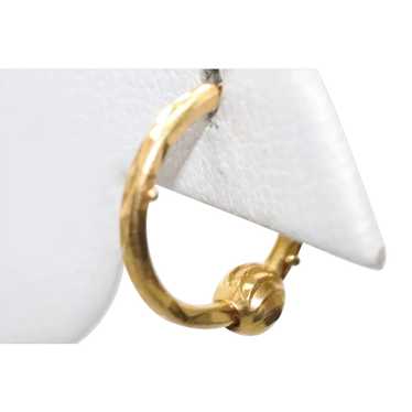 21KT Yellow Gold Diamond Cut Singular Hoop Earring - image 1