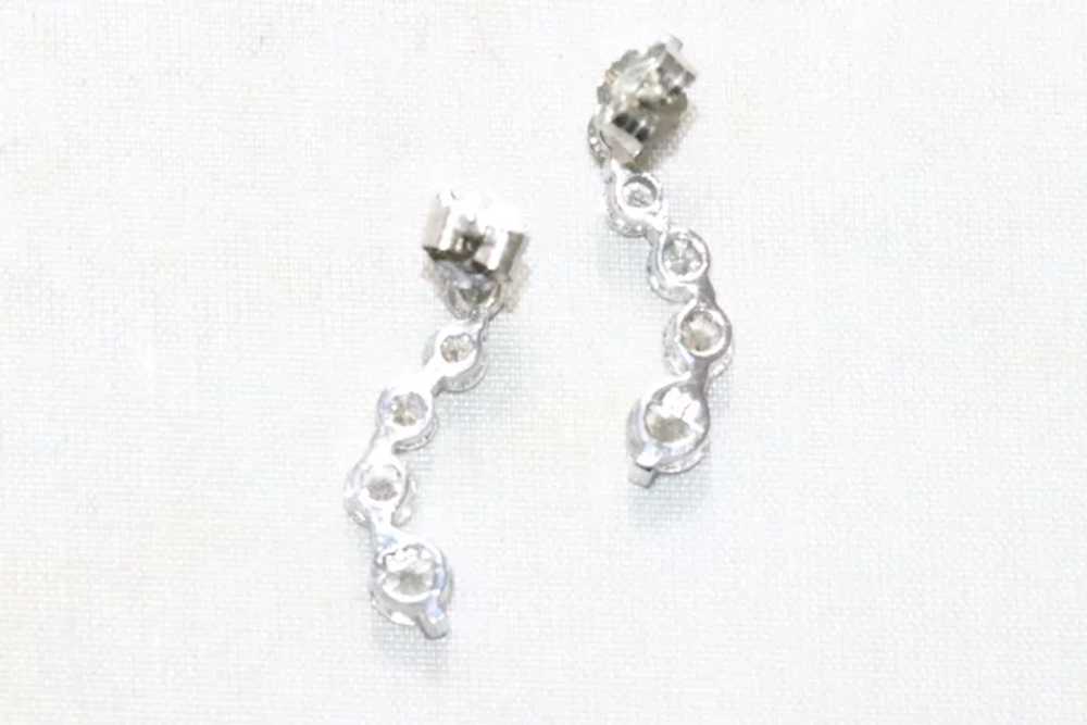 Sterling Silver Tapered Cubic Zirconia Curved Ear… - image 3