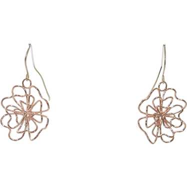 14KT Rose Gold Flower Earrings - image 1