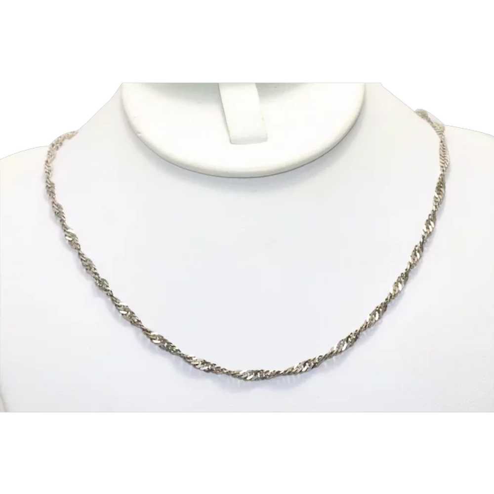 Vintage Sterling Silver 18 Inch Singapore Chain - image 1