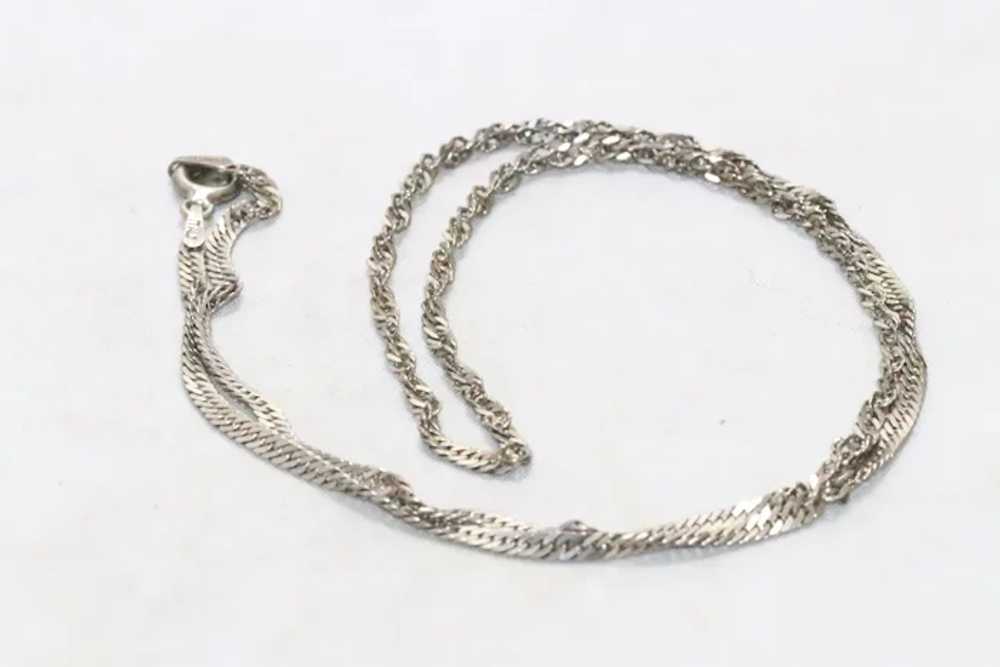 Vintage Sterling Silver 18 Inch Singapore Chain - image 2
