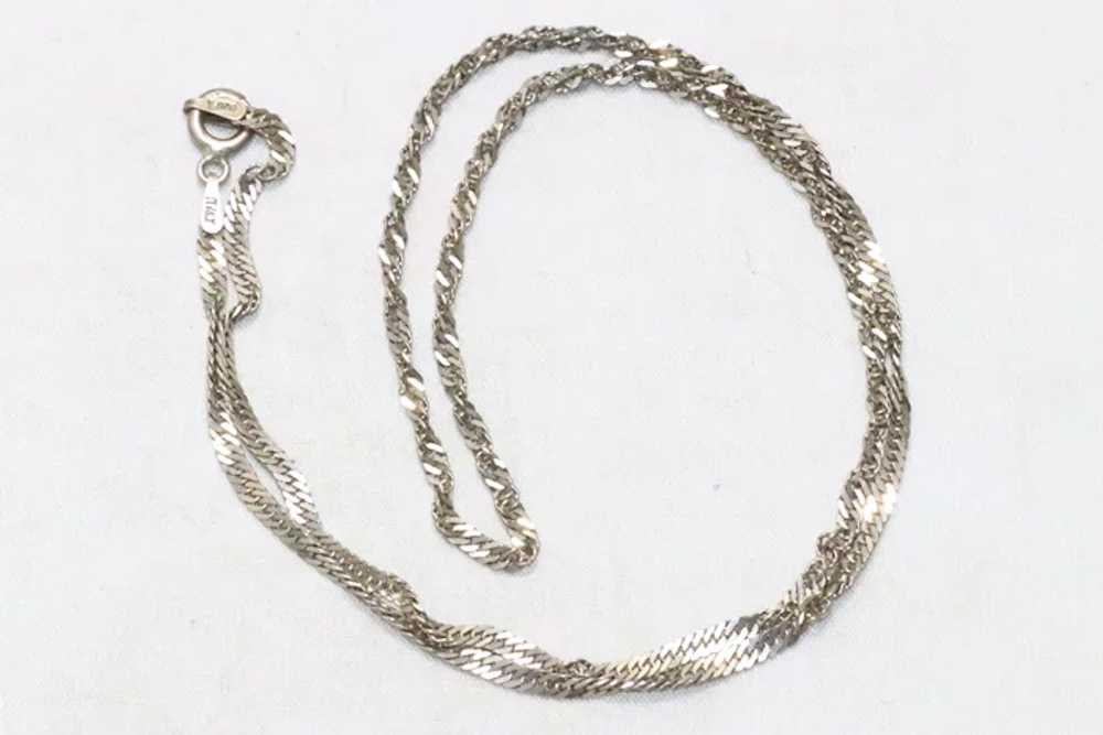 Vintage Sterling Silver 18 Inch Singapore Chain - image 3
