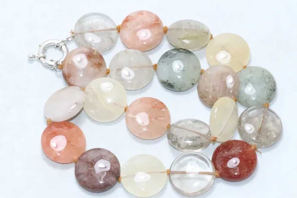 Sterling Silver Multi Colored Quartz Beaded Neckl… - image 2