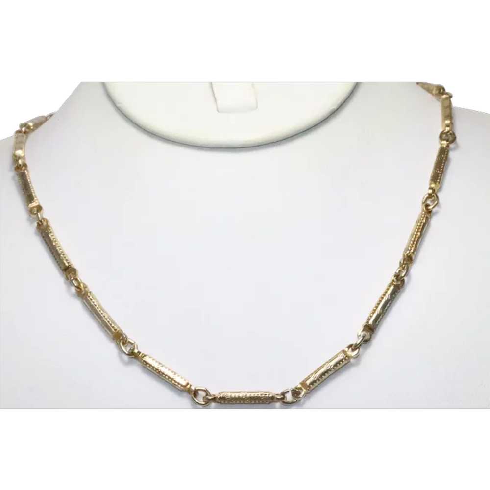 Vintage Costume Gold Tone Link Chain Necklace - image 1