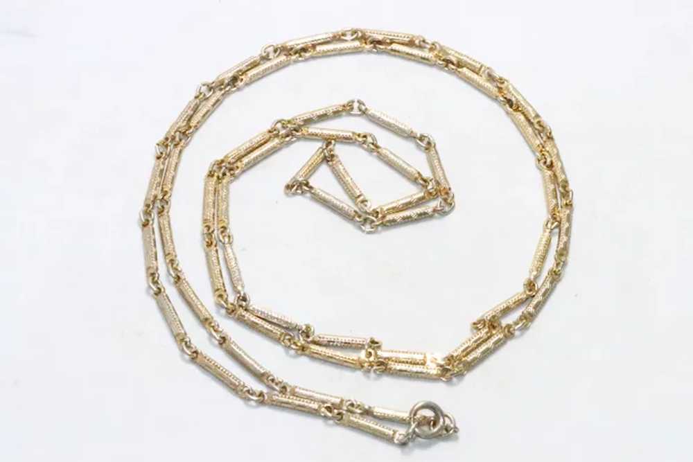Vintage Costume Gold Tone Link Chain Necklace - image 2