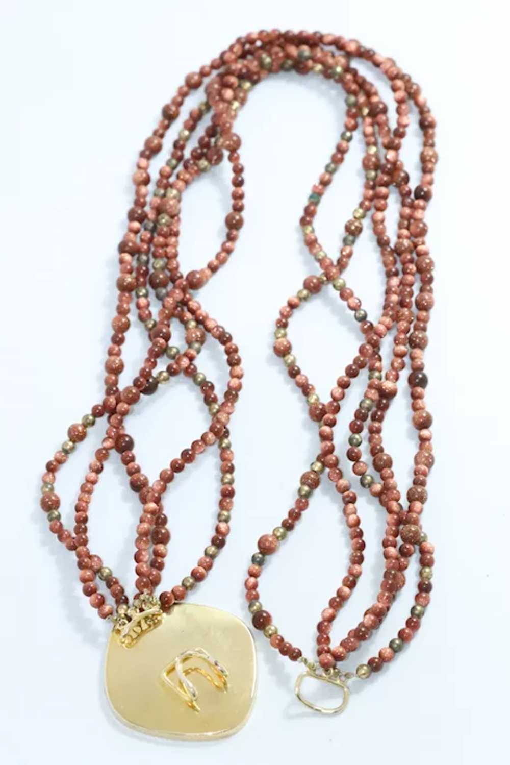 Vintage Gold Sand Necklace - image 4