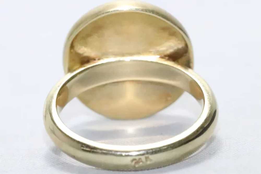 Vintage 14KT Yellow Gold Medusa Ring - image 3