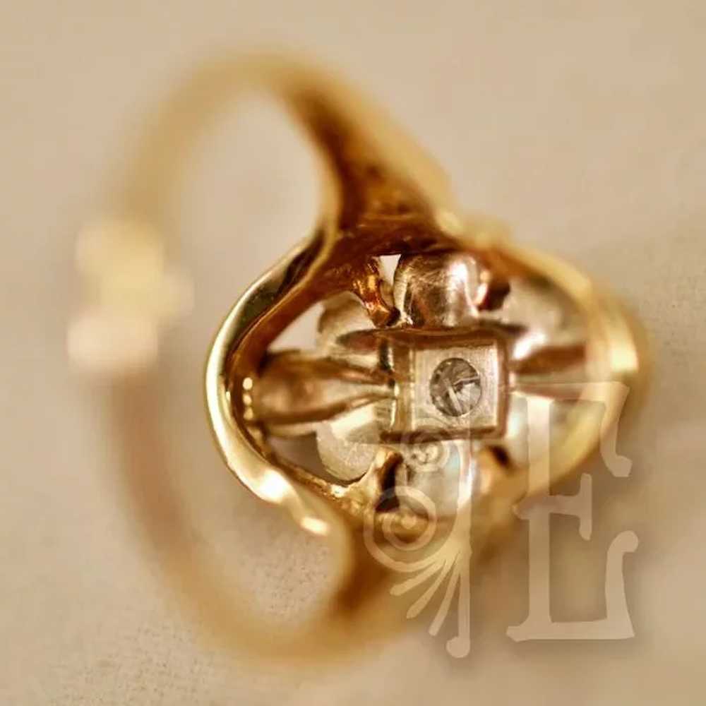 Elegant Vintage 14k Gold  and Diamond Ring - image 5