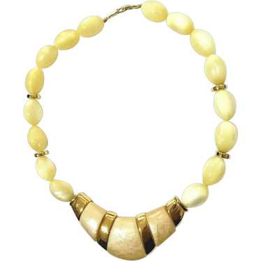 NAPIER Pearl Blossoms Resin Pendant Necklace VTG … - image 1