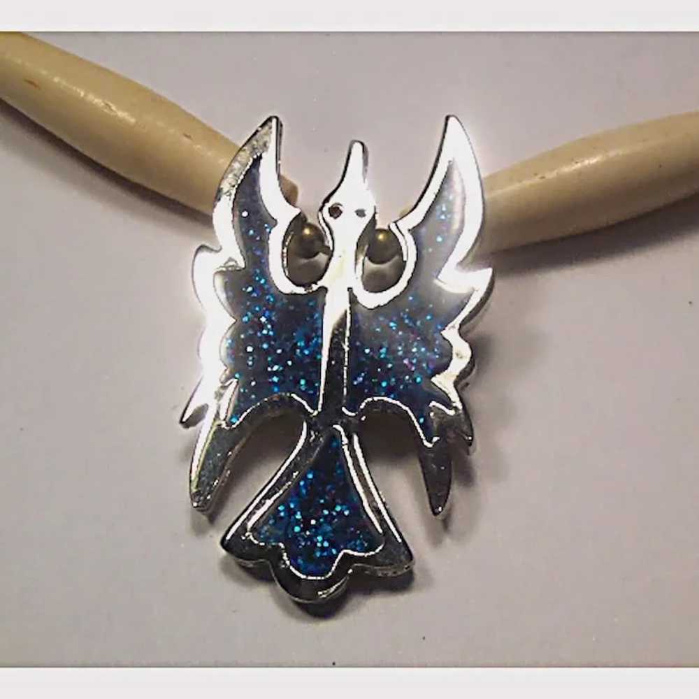 1970s Inlaid Thunderbird Necklace Beads AB Rhines… - image 2
