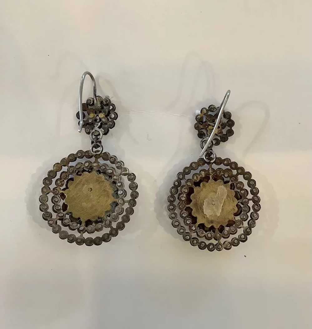 Antique Victorian Cut Steel Dangle Earrings - image 3