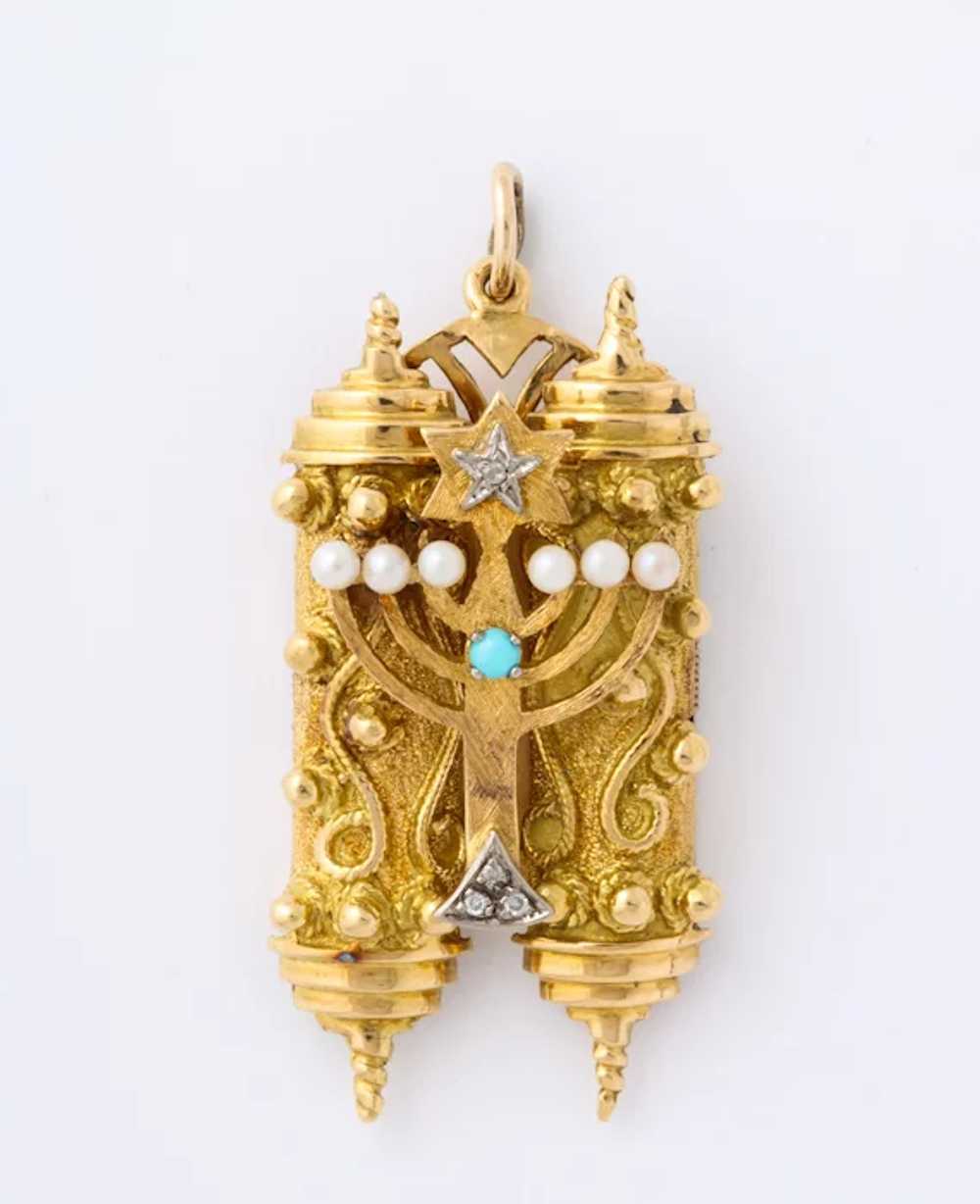 18kt. Gold Handmade Torah Pendant or Charm - image 5