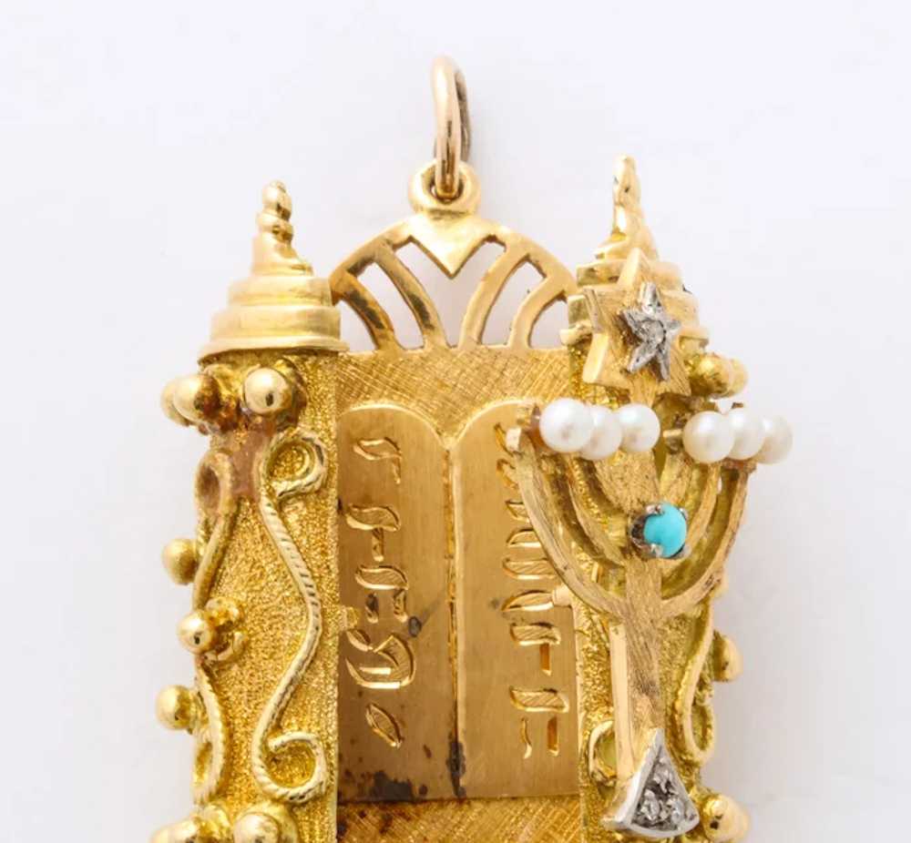 18kt. Gold Handmade Torah Pendant or Charm - image 7