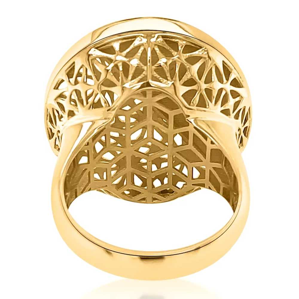 18K Gold Lattice Pattern Ring - image 4