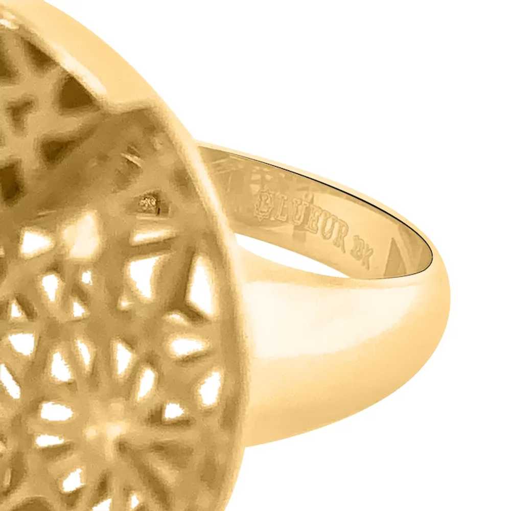 18K Gold Lattice Pattern Ring - image 6