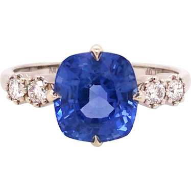 18K Gold Sapphire Diamond Ring, Gubelin