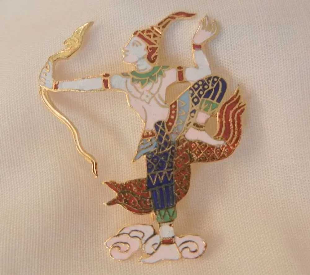 Fantastic vintage cloisonne Asian snake Charmer B… - image 1