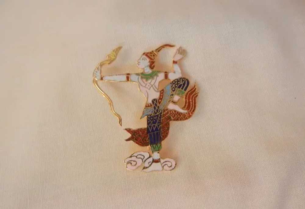 Fantastic vintage cloisonne Asian snake Charmer B… - image 3