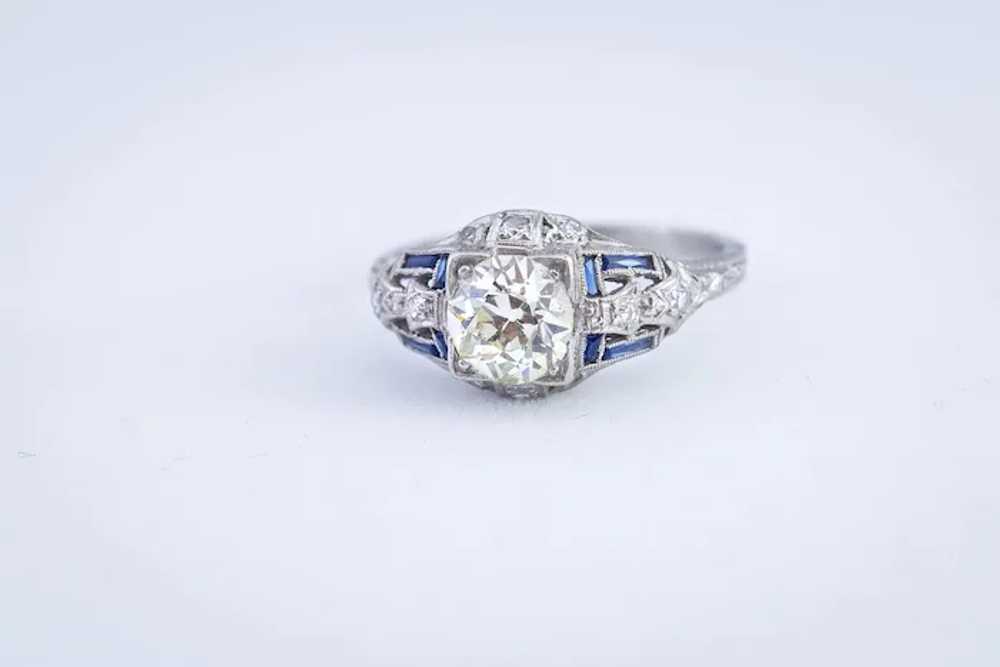 Original 1.35ct center Art-Deco Diamond Ring, set… - image 2