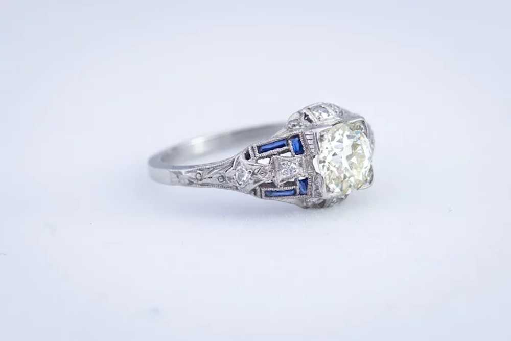 Original 1.35ct center Art-Deco Diamond Ring, set… - image 3