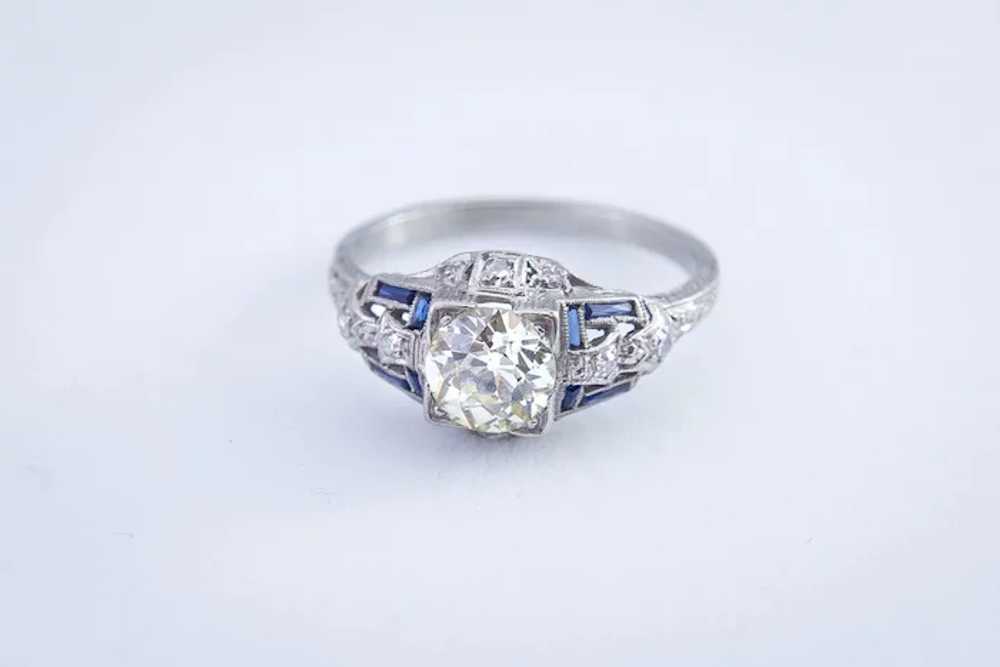Original 1.35ct center Art-Deco Diamond Ring, set… - image 5
