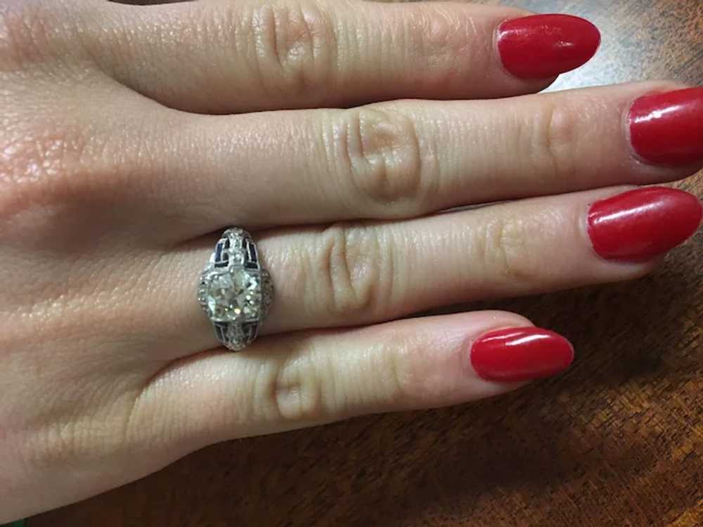 Original 1.35ct center Art-Deco Diamond Ring, set… - image 6