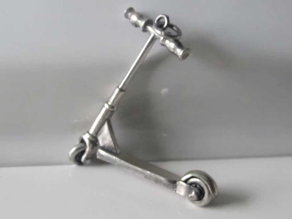 Vintage Sterling Silver 3-D Mechanical Scooter Pe… - image 5