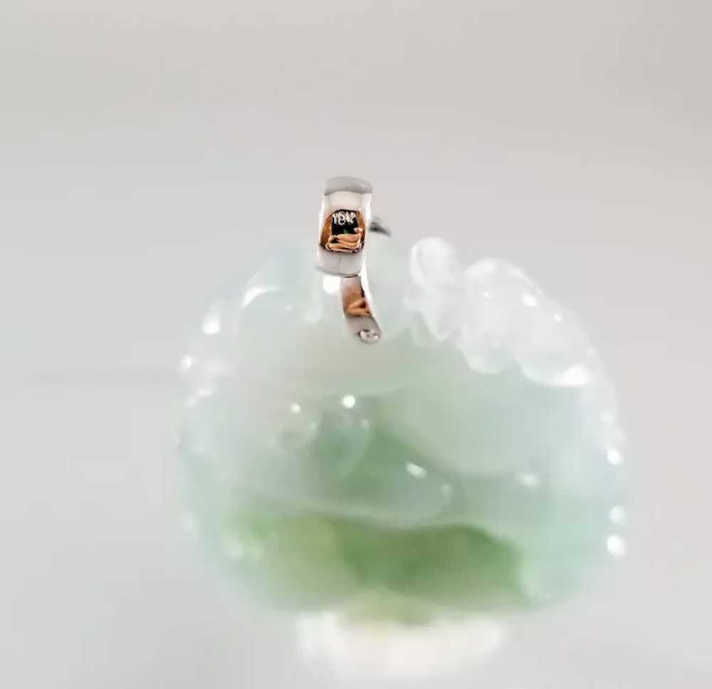 18K Carved AAA Jadeite Pendant - Foo Dog - image 7