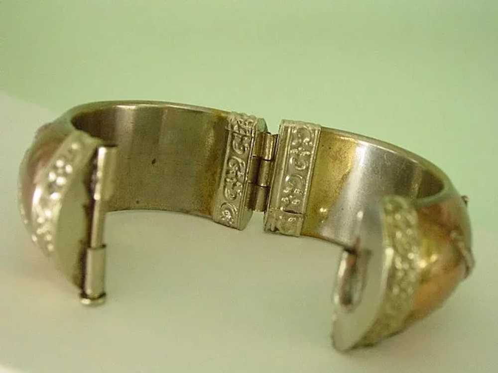 Copper over 800 Silver  Wide Bangle Style Bracelet - image 3