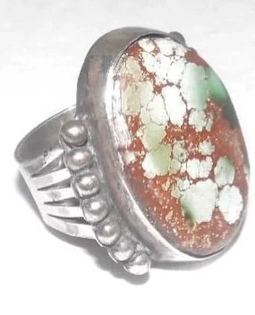 Early 1900's Vintage Navajo Native American Jewelry Silver Rhombus Turquoise Bracelet Early 1900's Vintage Navajo Native American Jewelry Silver Rhombus Turquoise Bracelet