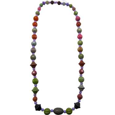 Vintage Mod 60's Celluloid Beaded Necklace
