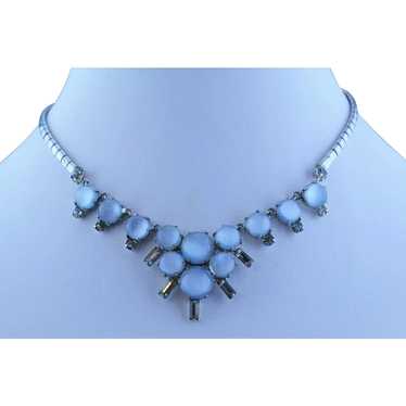 Leo Glass Blue Moonglow Necklace and Bracelet