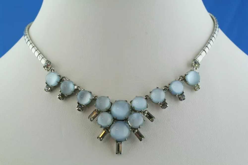 Leo Glass Blue Moonglow Necklace and Bracelet - image 2