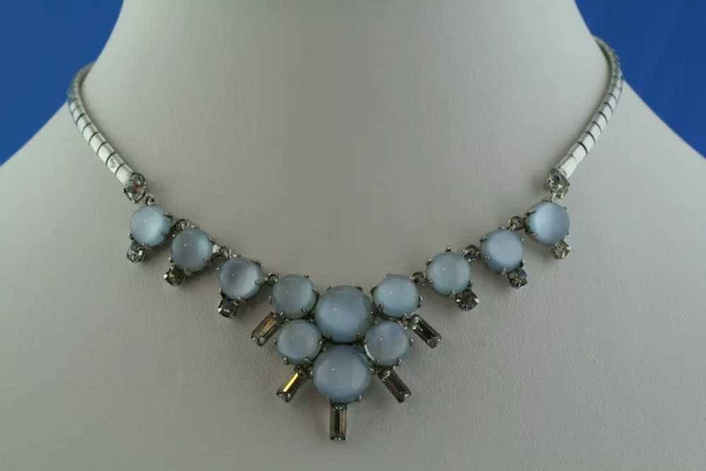Leo Glass Blue Moonglow Necklace and Bracelet - image 8