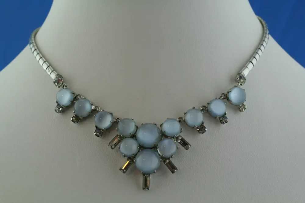 Leo Glass Blue Moonglow Necklace and Bracelet - image 8