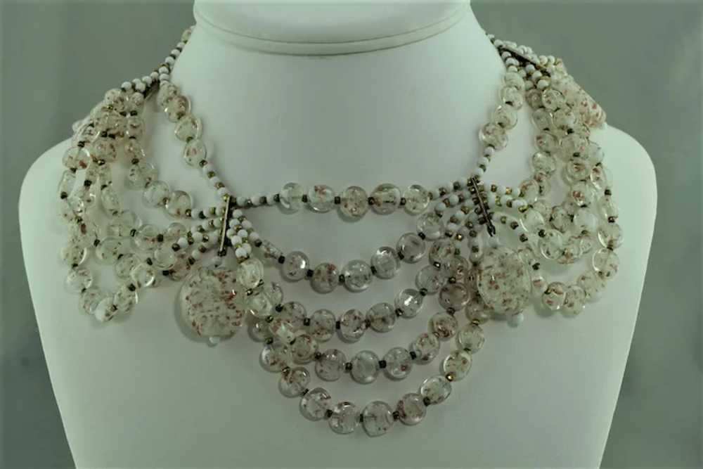 Venitian glass festoon necklace, circa 1950's - image 2