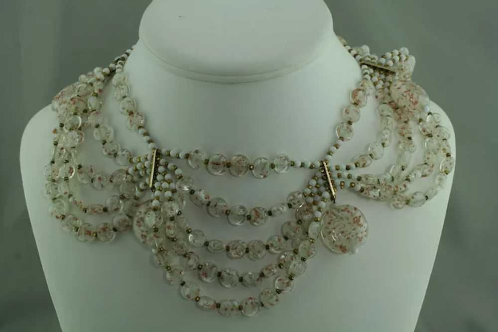 Venitian glass festoon necklace, circa 1950's - image 4