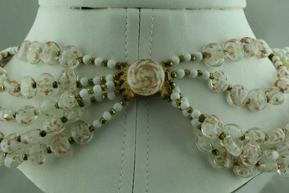 Venitian glass festoon necklace, circa 1950's - image 5