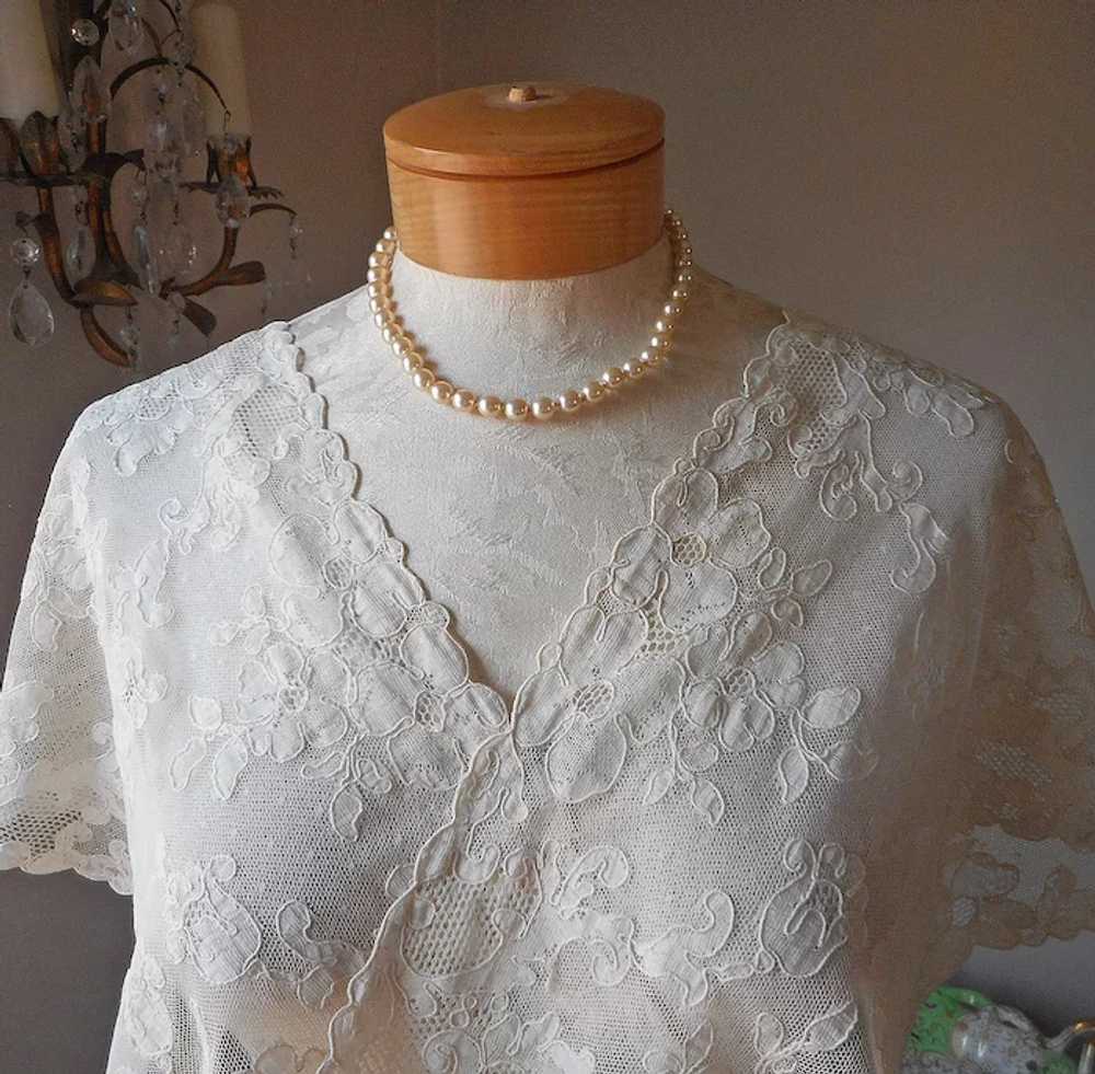 Faux Pearls Necklace Knotted 7.5 mm Vintage Deep … - image 3