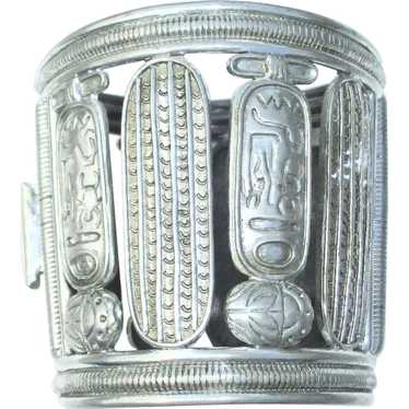 1940s Egyptian Revival Hinged Cuff - image 1