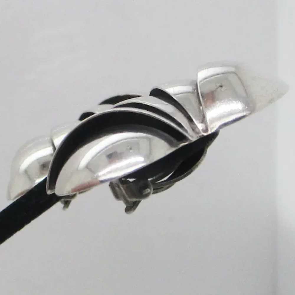 Mid-Century Modern Sterling Silver Clip-on Earrin… - image 4