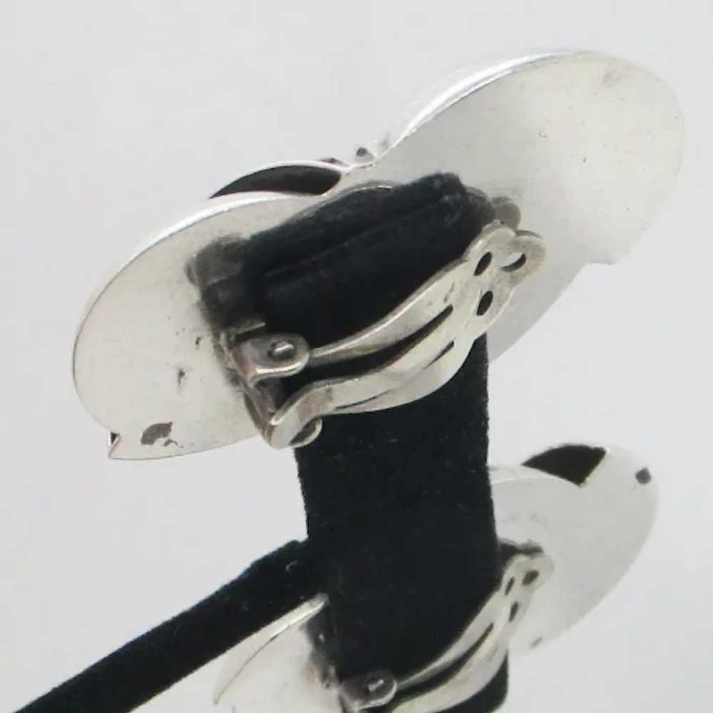 Mid-Century Modern Sterling Silver Clip-on Earrin… - image 8