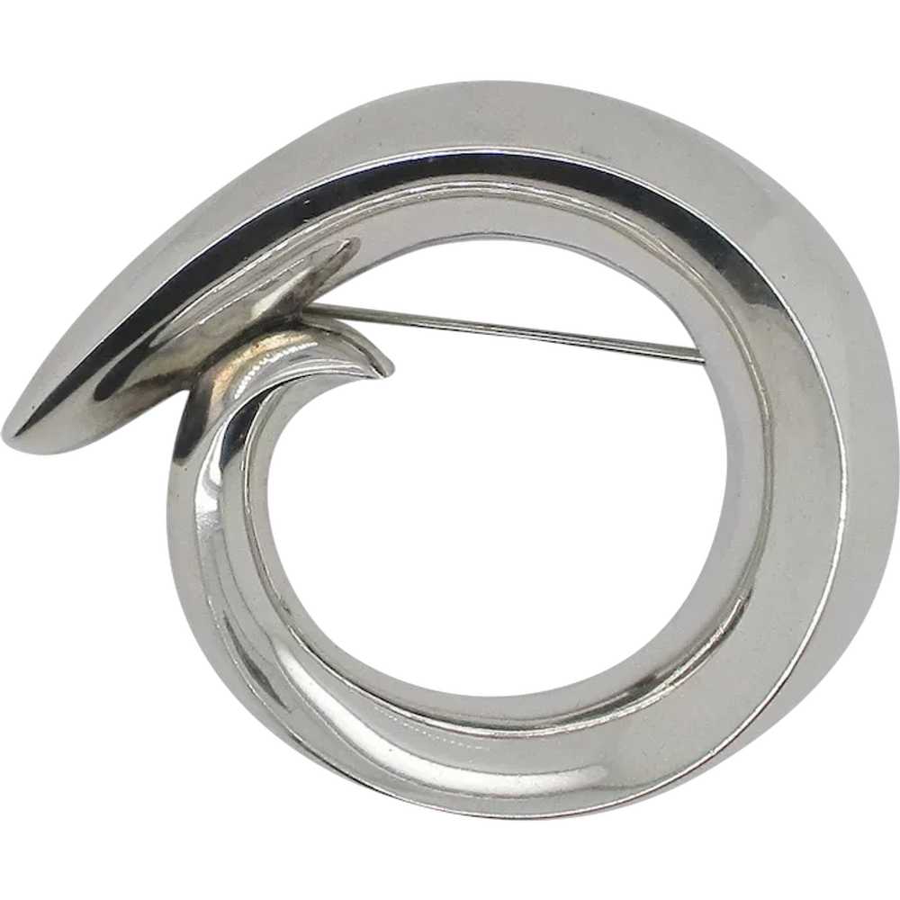 Von Muslin Sterling Silver Circular Modernist Pin - image 1